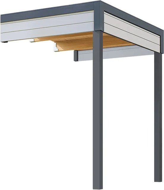Weka Gartenhaus Anbau Batu 1 für Stella oder Nika in Hellgrau, B: 200 cm x T: 150 cm - Bild 1