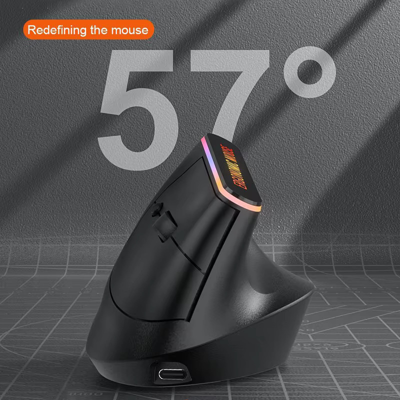 OnePlus Kabellose Bluetooth-Maus mit ergonomischem vertikalem Design und geräuschloser 2,4 G Dual-Mode-Technik für Büro und Gaming in Schwarz oder Weiß - Bild 5