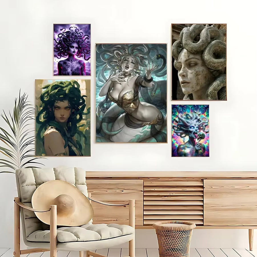 M-Medusa Leinwand Wandbild Medusa Portrait als Wandkunst für deine Wohnzimmer Dekoration, Höhe: 20 cm, Breite: 15 cm - Bild 4