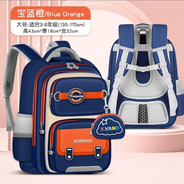 Wasserdichter orthopädischer Schulrucksack für Mädchen und Jungen von SOATIM in Blau - Bild 1