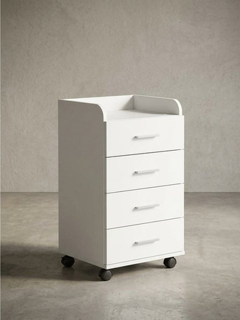 Modern Rollcontainer von KADIMA DESIGN mit 4 Schubladen und Rollen, Weiß, B/T/H: 40 x 33 x 71 cm