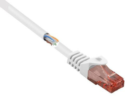 Renkforce RJ45 Patchkabel CAT 6 U/UTP Ethernet LAN Kabel Weiß, Länge: 5,00 m - Bild 1