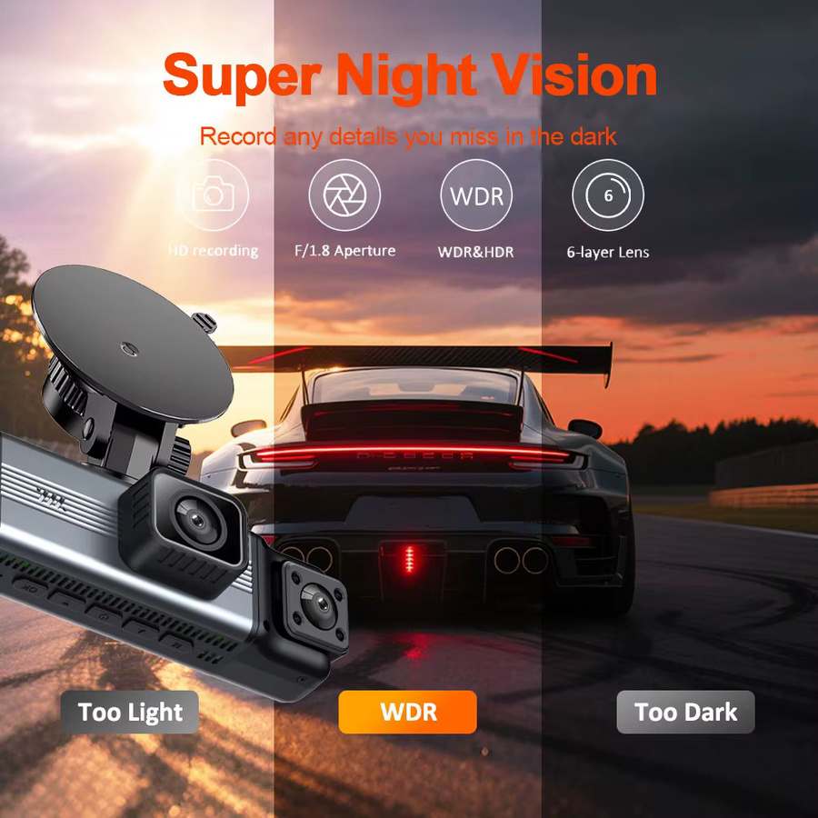 USEEBEE Dashcam mit 360 Grad Kamera, 1080P Full HD Videorekorder, WLAN, Nachtsicht und 24H Parküberwachung, Schwarz - Bild 3