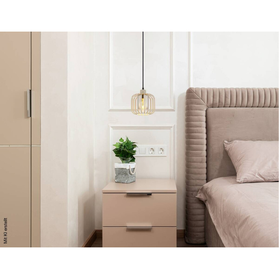 Globo Lighting Pendelleuchte ALFRED in Beige aus Metall und Glas, H x B x T: 120 x 18 x 18 cm, E27 - Bild 2