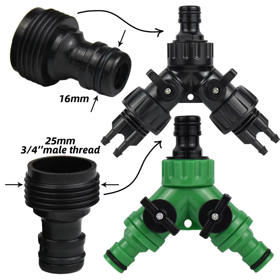 KESLA Schnellverbinder Set 5 Stück 3/4 Zoll Männlich-Weiblich BSP-Gewinde Schlauchadapter für Gartenrohre und Tropfbewässerungssysteme in Schwarz - Bild 3