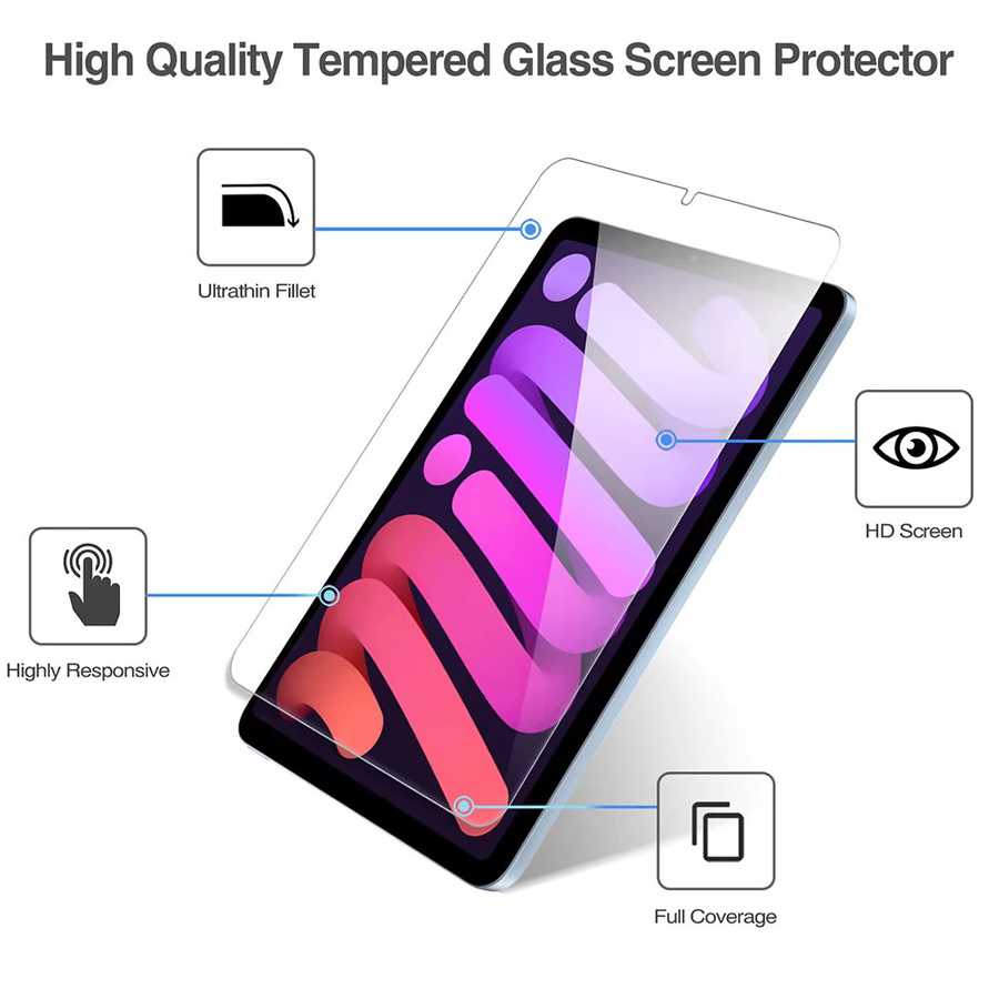 Displayschutzfolie aus gehärtetem Glas für Apple iPad Modelle in Transparent - Bild 2