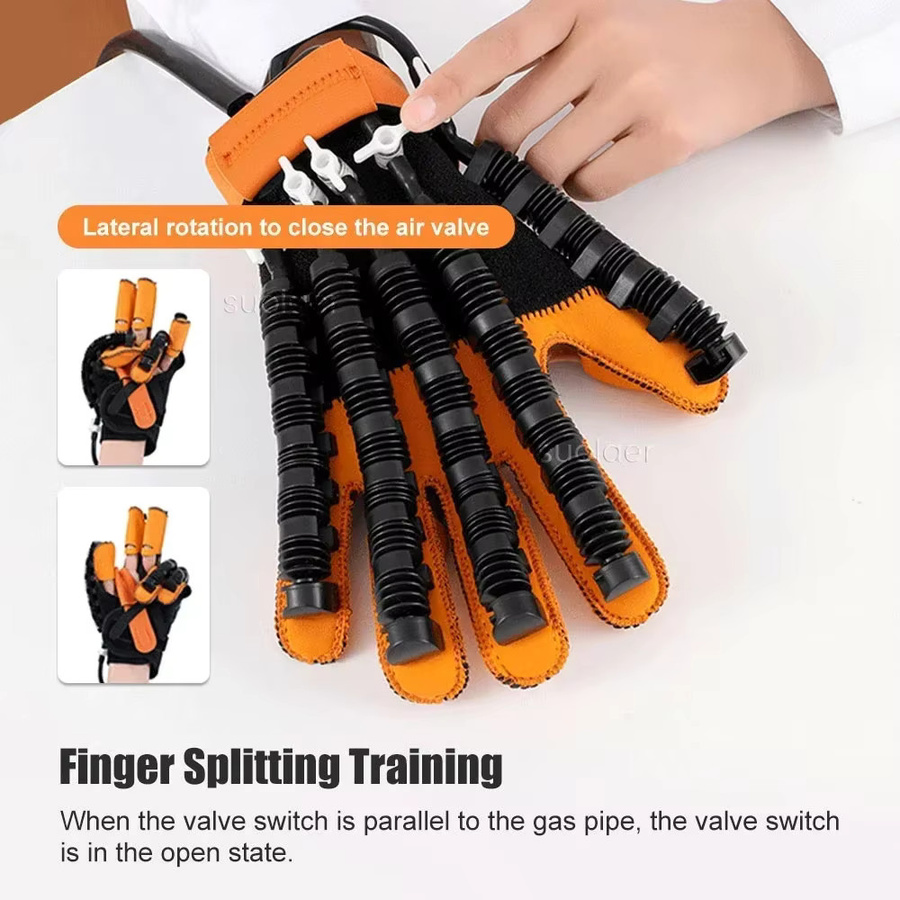JBMBHC Beheizte Rehabilitationsroboter-Handschuhe für Physiotherapie und Schlaganfall-Training in Orange - Bild 4