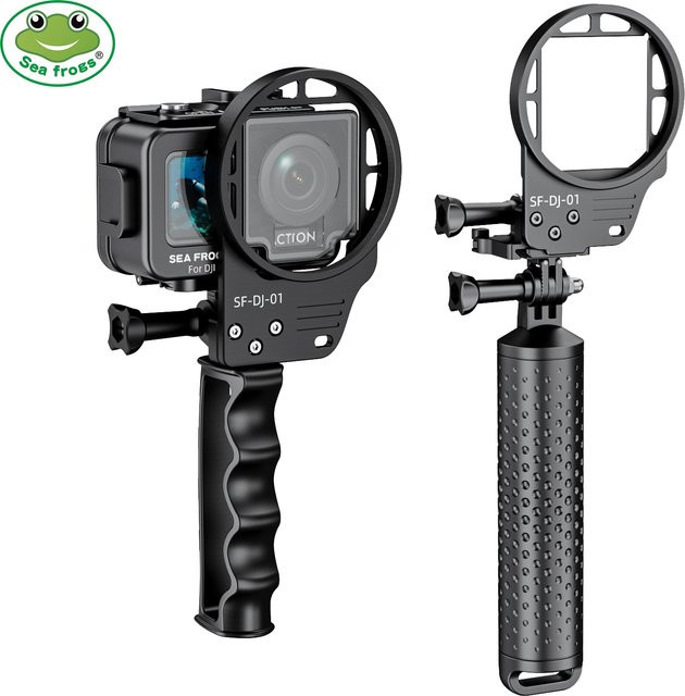 Seafrogs SF15004 Aluminium Wasserdichtes Gehäuse für DJI Osmo Action 3, 4 und 5 in Schwarz mit Filterrahmen und Griff - Bild 1