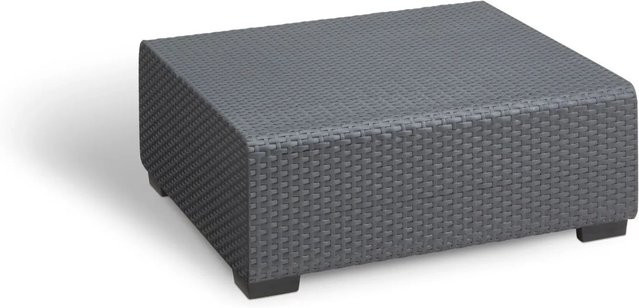 Allibert Salta Gartentisch in Anthrazit mit Rattanoptik, wetterfester quadratischer Tisch für Garten und Terrasse, Breite: 120 cm - Bild 1