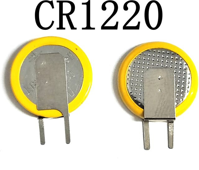 5er-Set Xinislng CR1220 Knopfzellen 3V mit vertikalen Lötstiften in Gelb - Bild 1