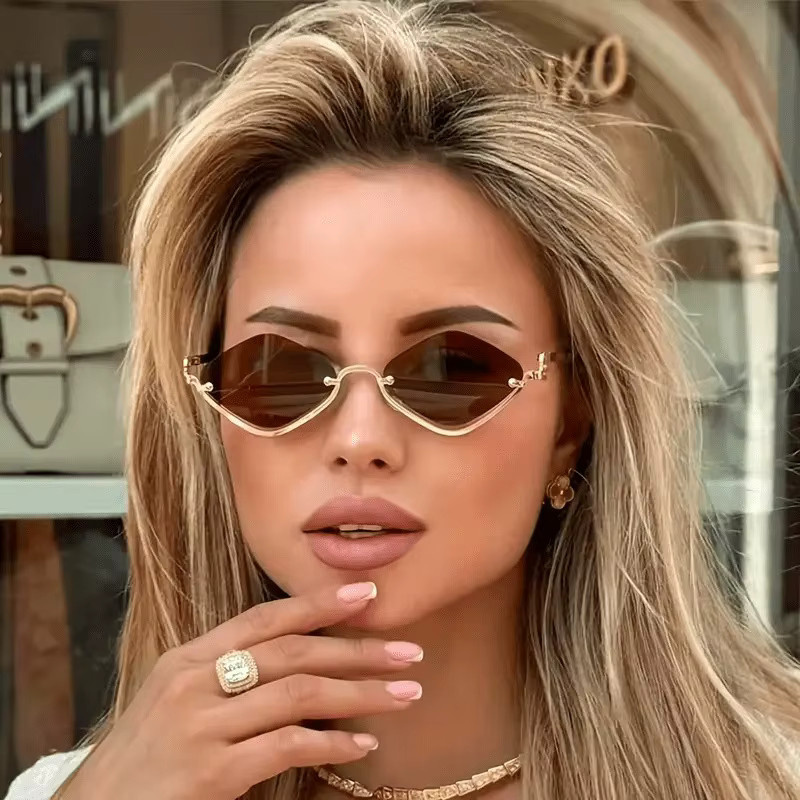 ERIKOLE Korrektionsbrille Damen, Halbrand, Metall, Diamant-Stil - Bild 2