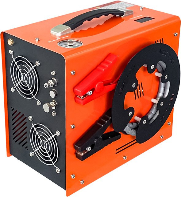 NUOGE PCP Luftkompressor 4500Psi 300bar mit Auto-Stop und eingebautem Netzteil, ölfrei und wasserfrei, Farbe: Orange - Bild 1