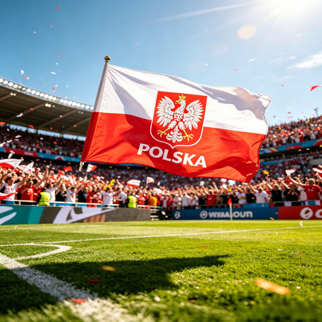 FlagGo Polnische Flagge mit Adler und Krone in Weiß und Rot, B/H: 150 x 90 cm - Bild 1