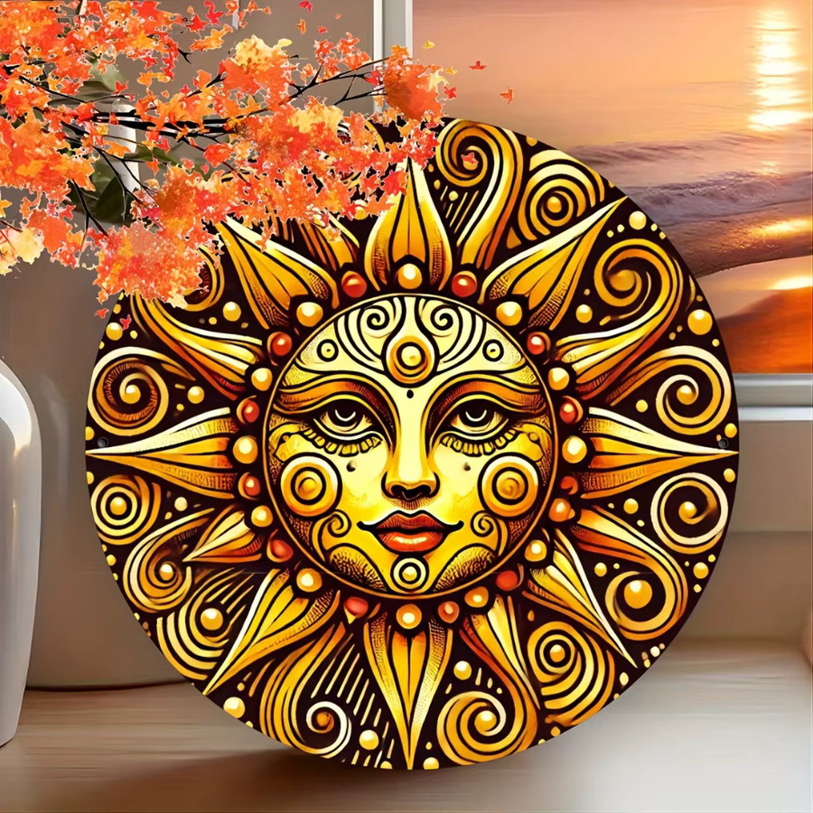 Potdemiel Wandkunst Smiling Sun Metall-Wanddeko Rund, Multicolor - Bild 5