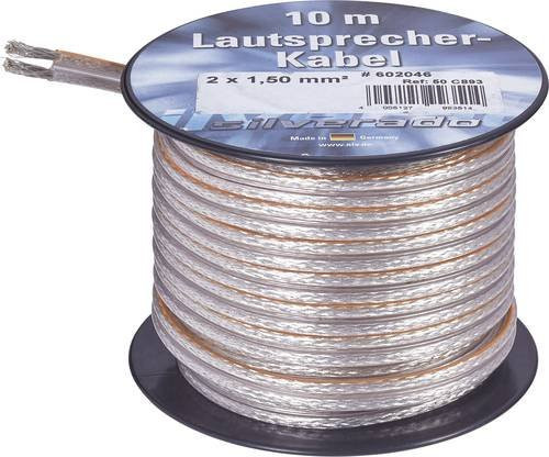 AIV 23555L Lautsprecherkabel 2 x 1,5mm² in Silber, 10m - Bild 1