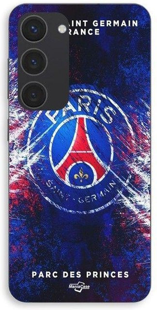 MANIACASE Silikon Handyhülle für Samsung Galaxy S23 in Schwarz mit Paris Saint Germain Design - Bild 1