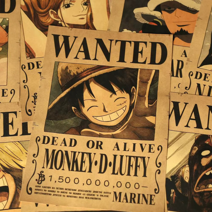 Bandai One Piece Piraten Poster, 10-teiliges Set, vintage, bunt - Bild 3