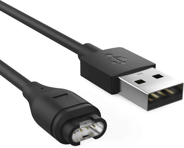 USB-C Ladekabel für Garmin Smartwatches in Schwarz, kompatibel mit Forerunner 265s, Vivoactive 3/4/4s, Fenix 5/6s/7x und Instinct - Bild 1