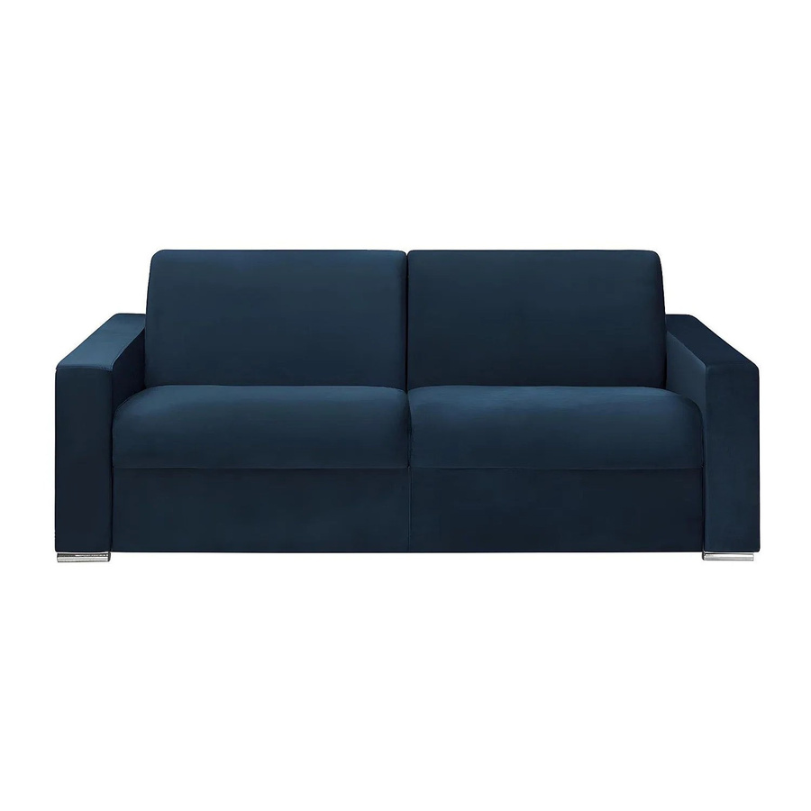 Schlafsofa Calito von Vente-unique in Marineblau mit Samtbezug, Breite: 216 cm - Bild 2