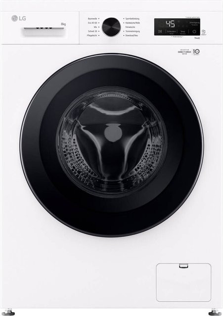 LG Waschmaschine F4WB3085 weiß Frontlader mit 8 kg Kapazität, B/H/T: 60 x 85 x 55 cm, mit WiFi und App-Steuerung - Bild 1