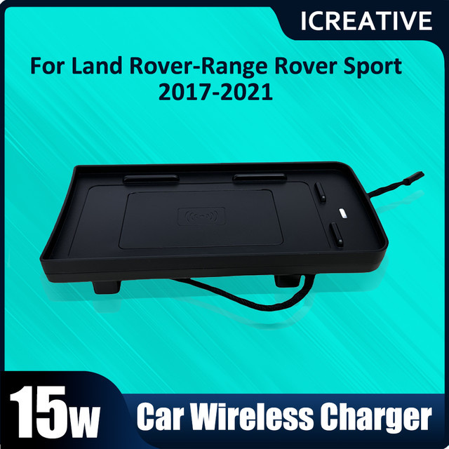 Icreative Kabelloses 15 W Auto-Schnellladegerät für Land Rover Range Rover Sport 2013–2022, Handy-Ladehalterung in Schwarz - Bild 1