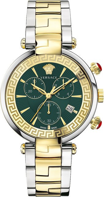 Versace Chronograph, Quarz, Edelstahl, Grün, 41 mm, Herren - Bild 1