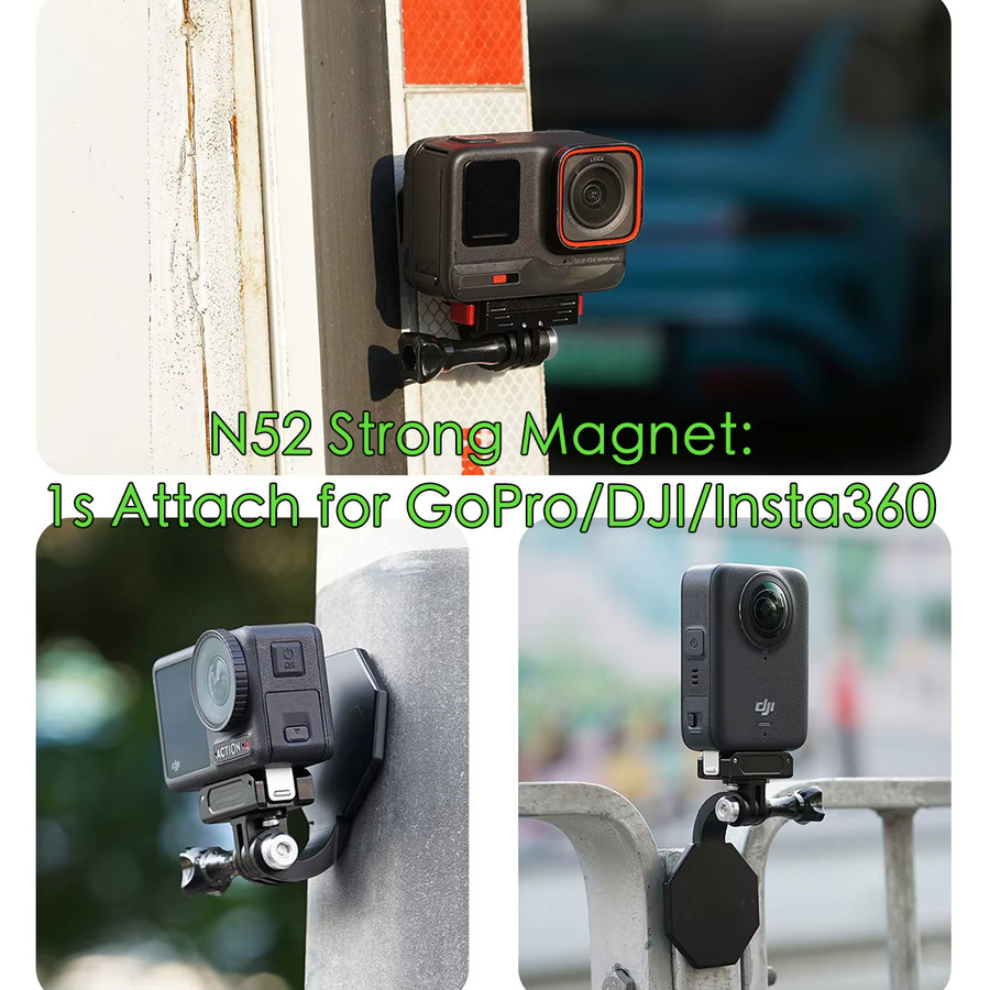 Magnetische Silikon-Umhängebandhalterung mit Schnellverschluss-Adapter für GoPro, DJI und Insta360 Action-Kameras sowie Smartphones - Bild 2