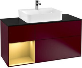 V&B Waschtischunterschrank Finion in glänzend mit Regal links, Breite: 120 cm, Tiefe: 50,1 cm, Höhe: 50,1 cm - Bild 1