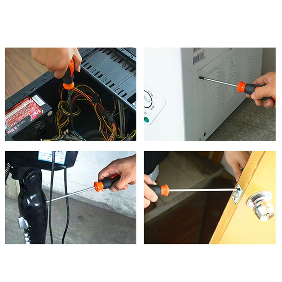 DAZZLEEX Schlitzschraubendreher mit Magnetfunktion und Gummigriff, 12 Zoll Länge, Flachkopf-Multifunktionsschraubendreher - Bild 2