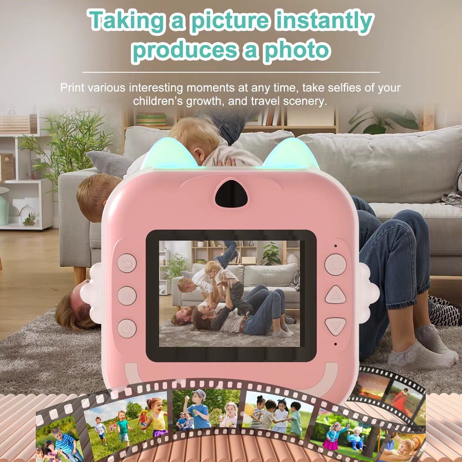 MISIRUN Q5 Kinder Kamera mit Sofortdruckfunktion und 32GB TF-Karte in Blau - Bild 2