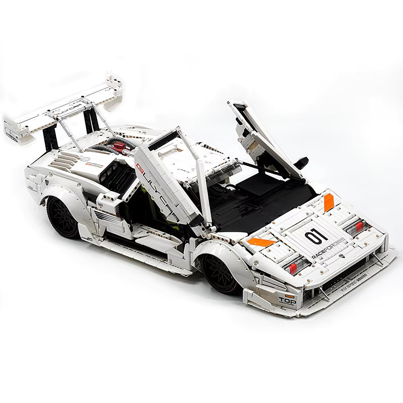 GULY 10649 LP5000 Technisches RC Sport Auto Bausteine Set in Weiß im Maßstab 1:8 mit Motor für DIY Montage - Bild 2