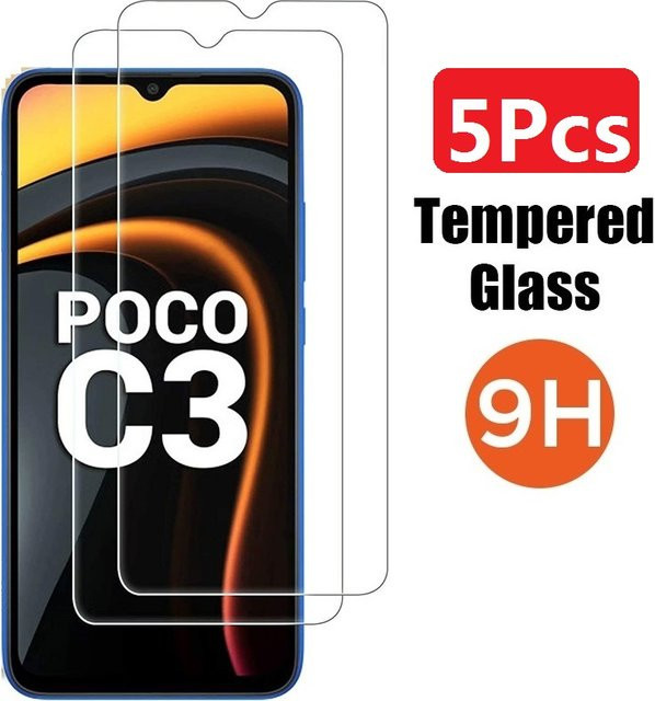 5 Stück HD gehärtetes Glas Displayschutzfolie für Xiaomi Poco F7 X6 5G X5 X4 X3 C3 NFC Pro Ultra, transparent - Bild 1