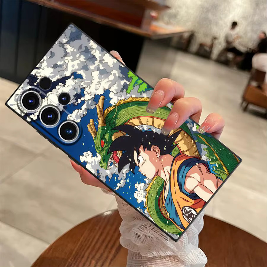 Schwarze weiche Handyhülle mit Dragon Ball Goku Motiv für Samsung Galaxy S20, S21 FE, S23 Ultra, S24 Plus und S25 Edge - Bild 3
