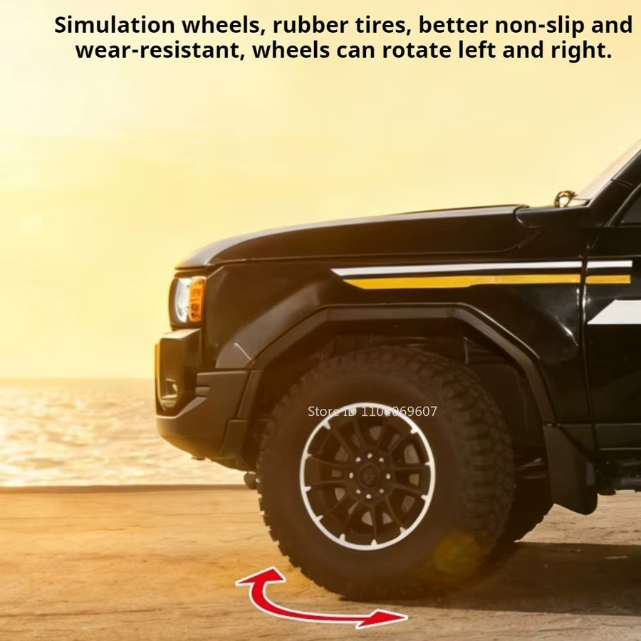 MAKEDA Prado FJ Cruiser Spielzeug-Geländewagen, 1:24, mit Licht und Sound, Metall, Schwarz - Bild 2