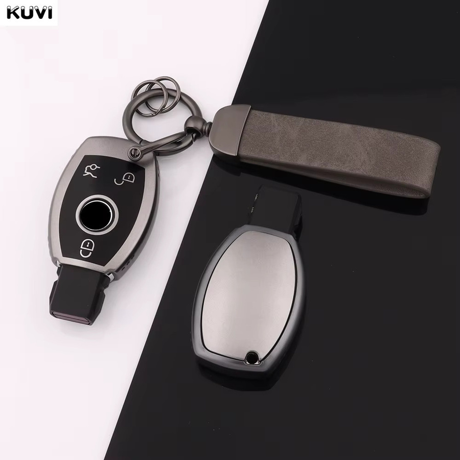 Kuvi Autoschlüsselhülle aus TPU in Gun Grey für Mercedes Benz A B C E Klasse GLS GLA GLK GLC CLS CLA AMG W204 W205 W212 W463 W176 - Bild 2