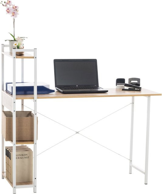 CLP Schreibtisch Poe im Industrial Look mit Stauraum und Regalen aus MDF - Bild 1
