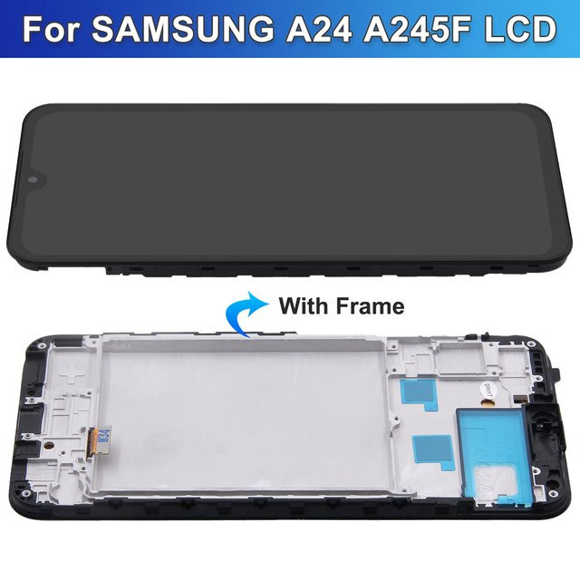 Samsung A24 4G OLED LCD Display mit Rahmen und Touchscreen Digitizer in Schwarz, kompatibel mit Modellen A245, A245F und A245M - Bild 1