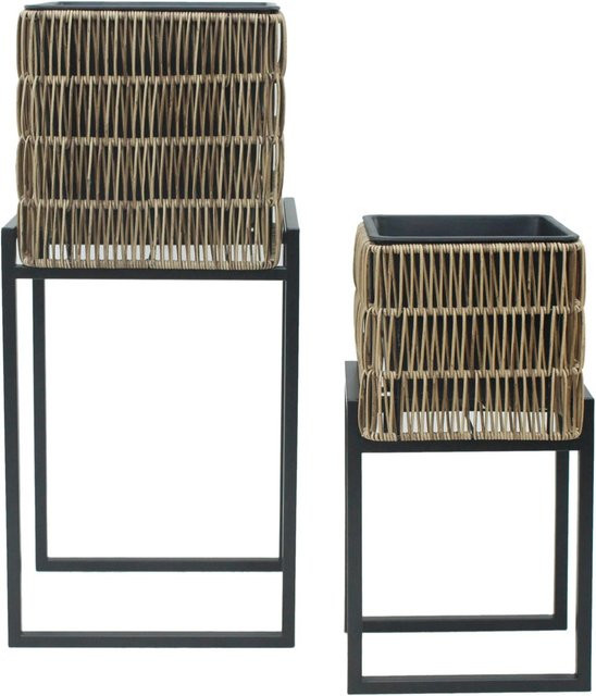Mömax Übertopf-Set Flora in Braun und Schwarz, 2er Set für Zimmerpflanzen - Bild 1