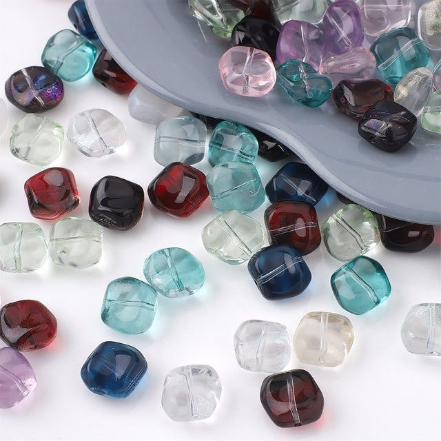 YUANZHIRUN Charms, 12 mm, quadratische Kristallglasperlen, Unisex - Bild 1