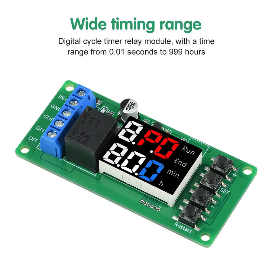 diymore T2101 Relaismodul DC 12 V Dual Mode Single Channel Programmierbarer Timer Controller Verzögerungsrelaismodul in Grün - Bild 3