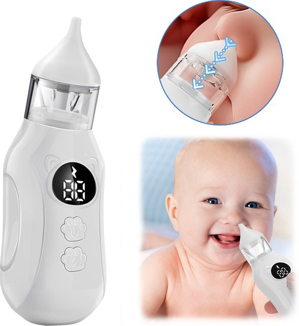 Hailicare Elektrischer Baby-Nasensauger in Weiß mit 9 Saugstufen für Neugeborene und Kleinkinder - Bild 1