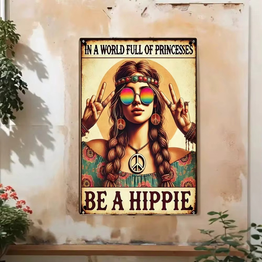 CIFBUY BOHO Vintage Metall-Wandkunstschild in Multicolour, abstraktes Eisen-Wandbild für drinnen und draußen - Bild 5