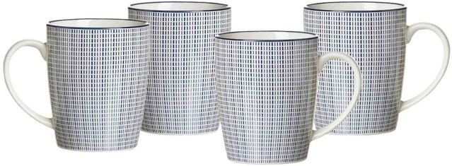 Ritzenhoff & Breker Kaffeebecher Royal Makoto aus Porzellan, Blau, 4er Set, 350 ml pro Becher - Bild 1