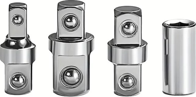 DUTRIEUX 4-teiliges Steckschlüssel-Adapterset mit 1/4", 3/8" und 1/2" Antriebsgrößen für SAE- und metrische Sechskantbits - Bild 1