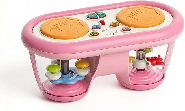 Binchi Outdoor Product Baby-Musikspielzeug, Trommellichter, mit Geräuschen, drehendem Projektor, rosa, ab 1 Jahr - Bild 1