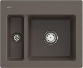 Villeroy & Boch Spüle Subway 60 CeramicPlus in Braun mit Ablaufgarnitur und Handwaschbecken - Bild 1