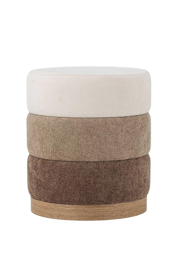 Bloomingville Pouf Bilbao aus Polyester in Braun, Durchmesser: 40 cm - Bild 1