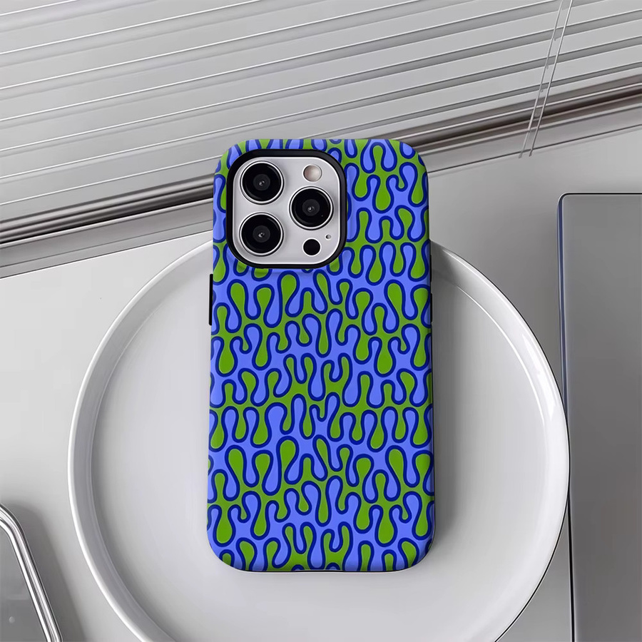Wellenförmige Magnetische Handyhülle von Potdemiel für iPhone 17 16 15 14 13 Pro Max Plus in Multicolour, robuste Ein- und Doppelschicht-Schutzhülle - Bild 3