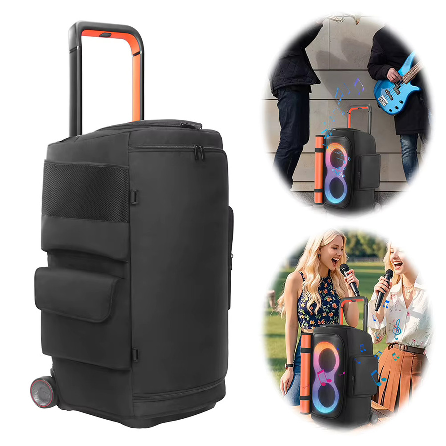 ALLOYSEED Staubgehäuse für JBL PARTYBOX 520, gepolsterte Lautsprecher-Schutzhülle mit Reißverschluss, Schwarz - Bild 5