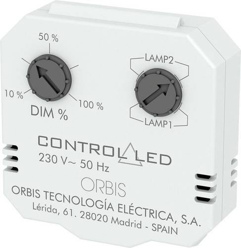 ORBIS Unterputz Dimmer OB200010 in Weiß für LED, Glühlampen, Energiesparlampen und Halogenlampen - Bild 1